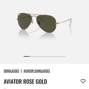 Ray-Ban rose gold & green aviator sunglasses